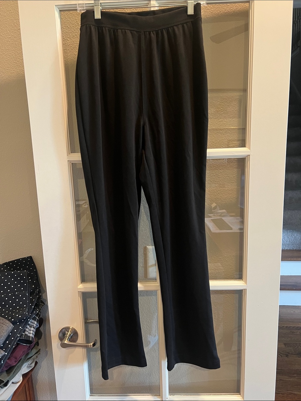 Woman Within Classic Black Wide-Leg Pull-On Pants